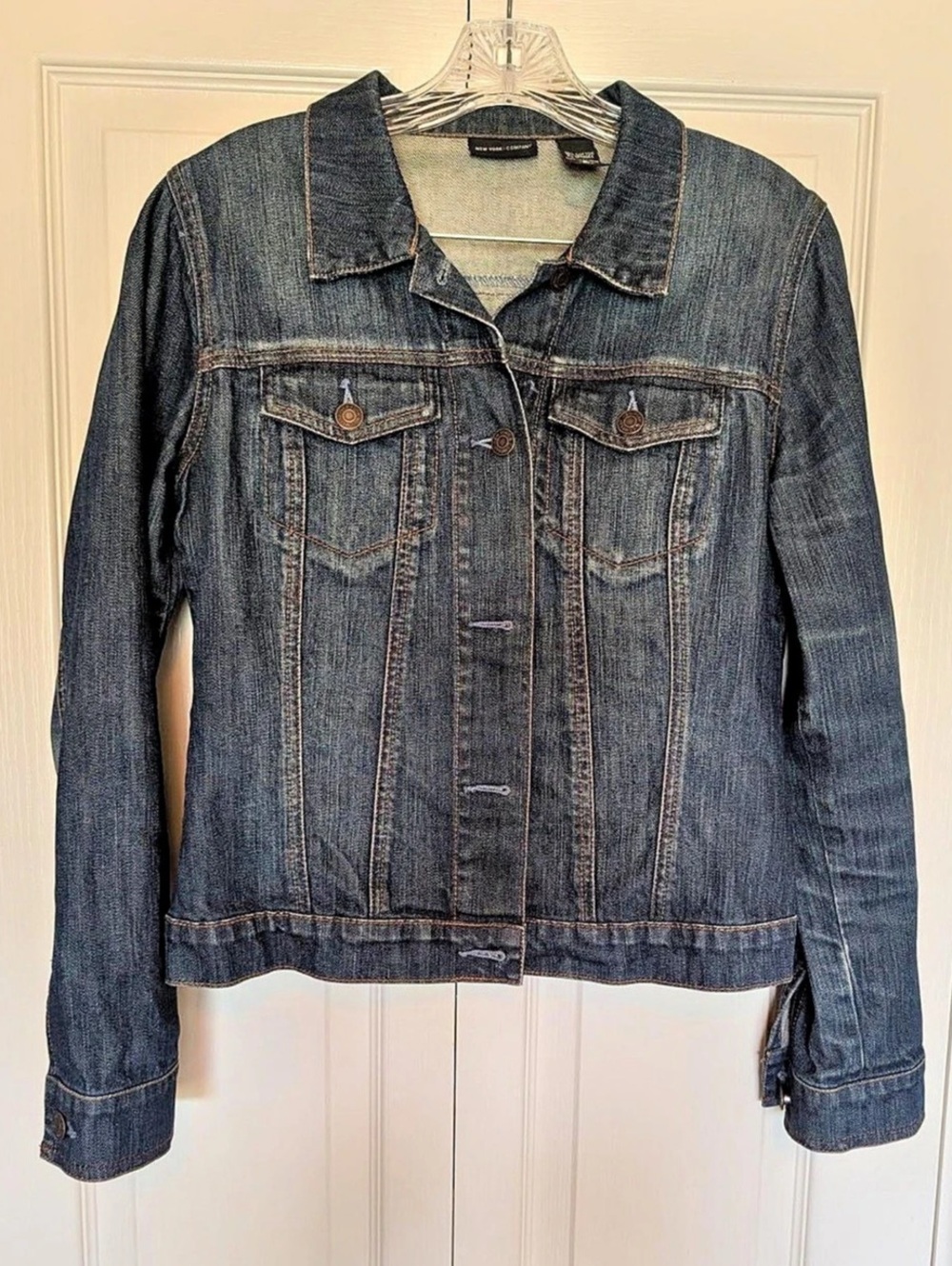 New York & Company Denim Jacket in Blue Like New